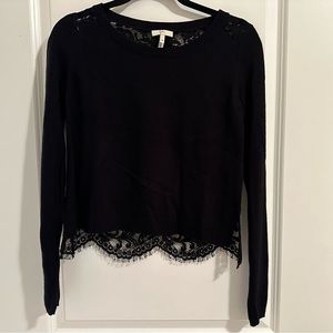 Lace back sweater